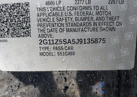 2018 Chevrolet Impala Ls z USA, uszkodzony, nr VIN 2G11Z5SA5J9135875